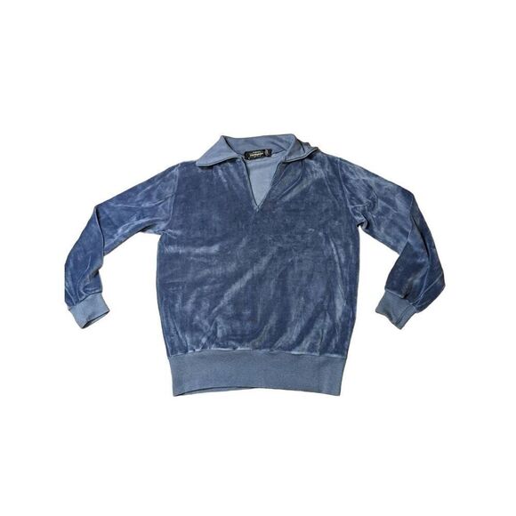 Bloomingdale's RARE Vintage 70s-80s velure quarter zip shirt men's large.